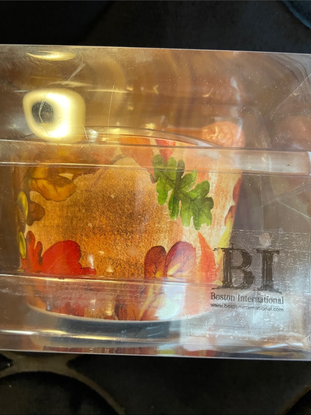 Orange Floral Decorative Dip Serving Bowl